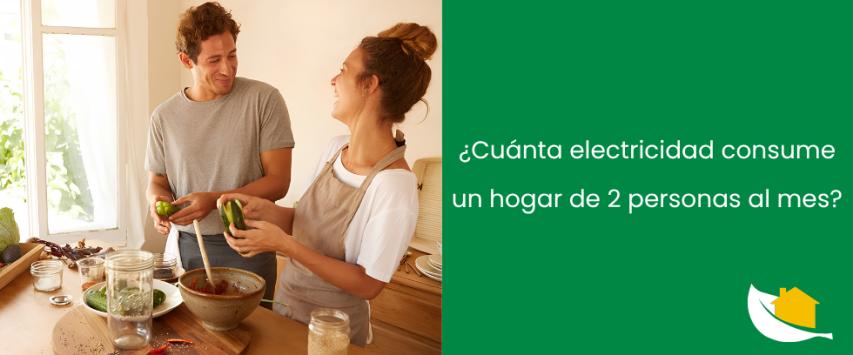 ¿Cuánta electricidad consume un hogar de 2 personas al mes?