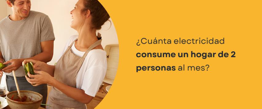 ¿Cuánta electricidad consume un hogar de 2 personas al mes?