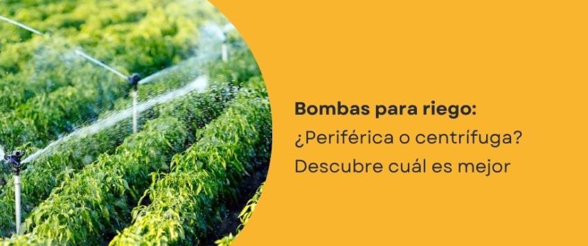 Bomba periférica o centrífuga para riego: ¿Cuál es mejor?
