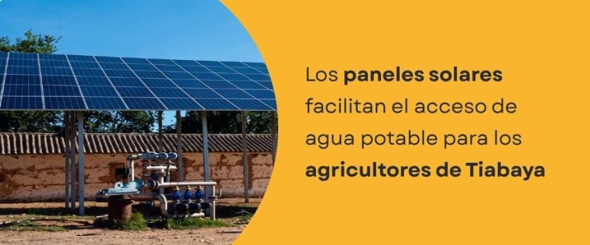 Los paneles solares facilitan el acceso de agua potable para los agricultores de Tiabaya