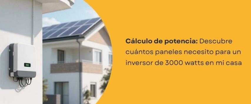 ¿Cuántos paneles necesito para un inversor de 3000 watts?