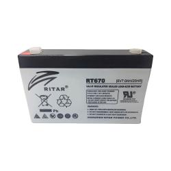 Batería 6V 7Ah AGM VRLA Ritar RT670