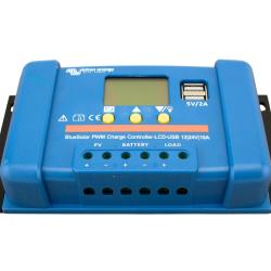 Controlador PWM BlueSolar 12/24V 10A LCD USB Victron