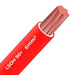 Cable libre halógeno 90c 6mm LSOH (1 metro) Rojo