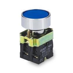 Pulsador Eléctrico Azul NC con base NP2-BA61 CHINT