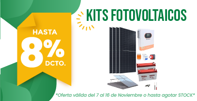 Kits Fotovoltaicos hasta con el 9% de descuento Kits fotovoltaicos hasta con el 8% de descuento