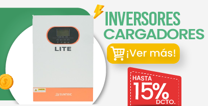 Panel JA SOLAR hasta con el 6% de descuento Inversores cargadores hasta con el 15% de descuento