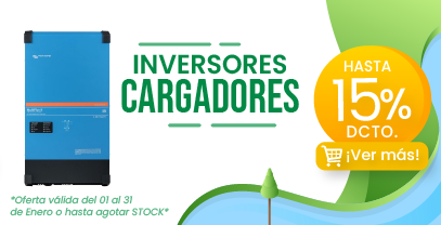 Inversores de Red hasta con el 8% de descuento Inversores Cargadores hasta con el 15% de descuento