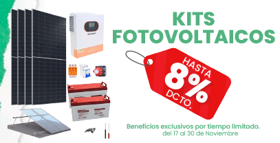 Kits fotovoltaicos hasta con el 8% de descuento